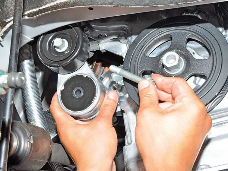 Устройство, обслуживание и ремонт автомобилей ситроен - cнятие и установка ремня привода навесных агрегатов двигателя ep6