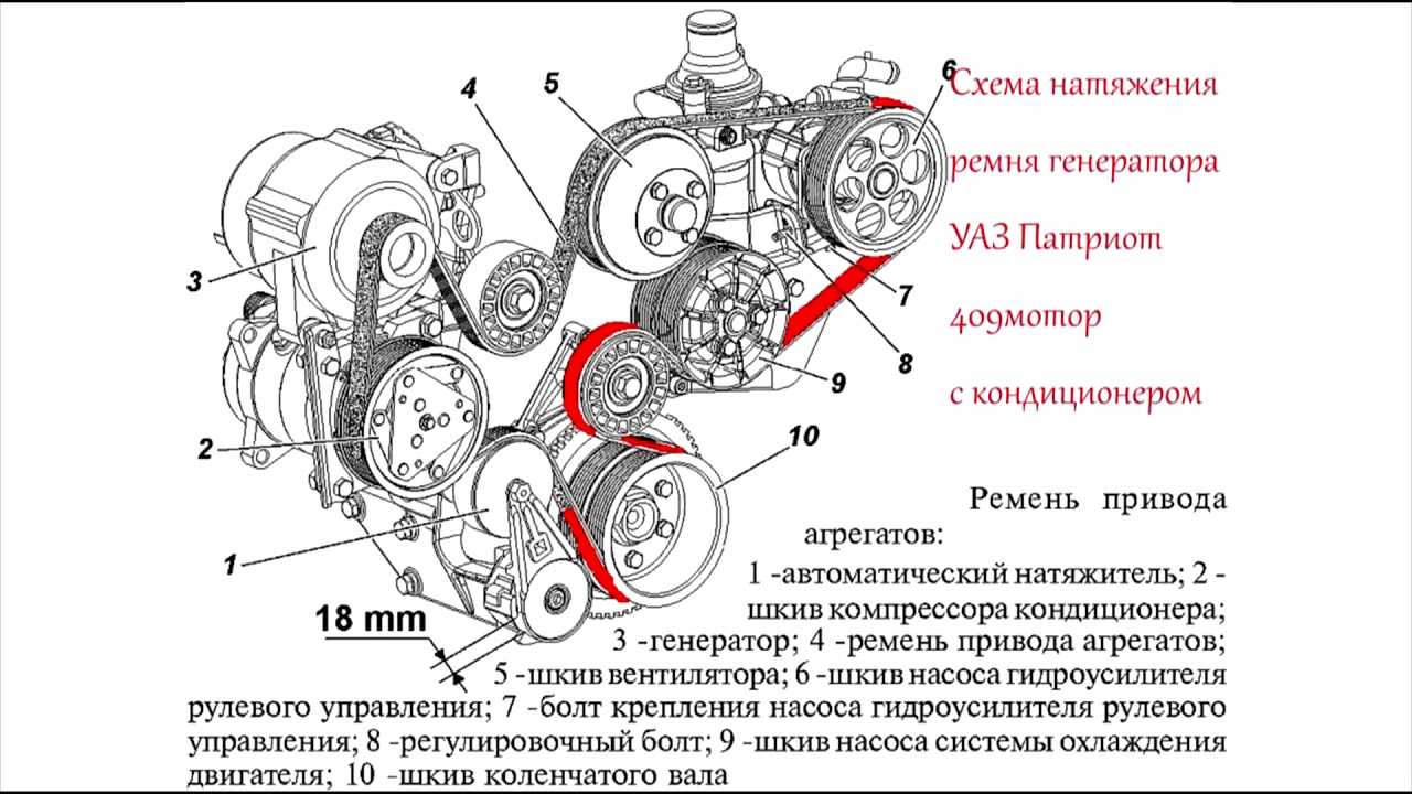 Установка ремня генератора уаз двигатель 409