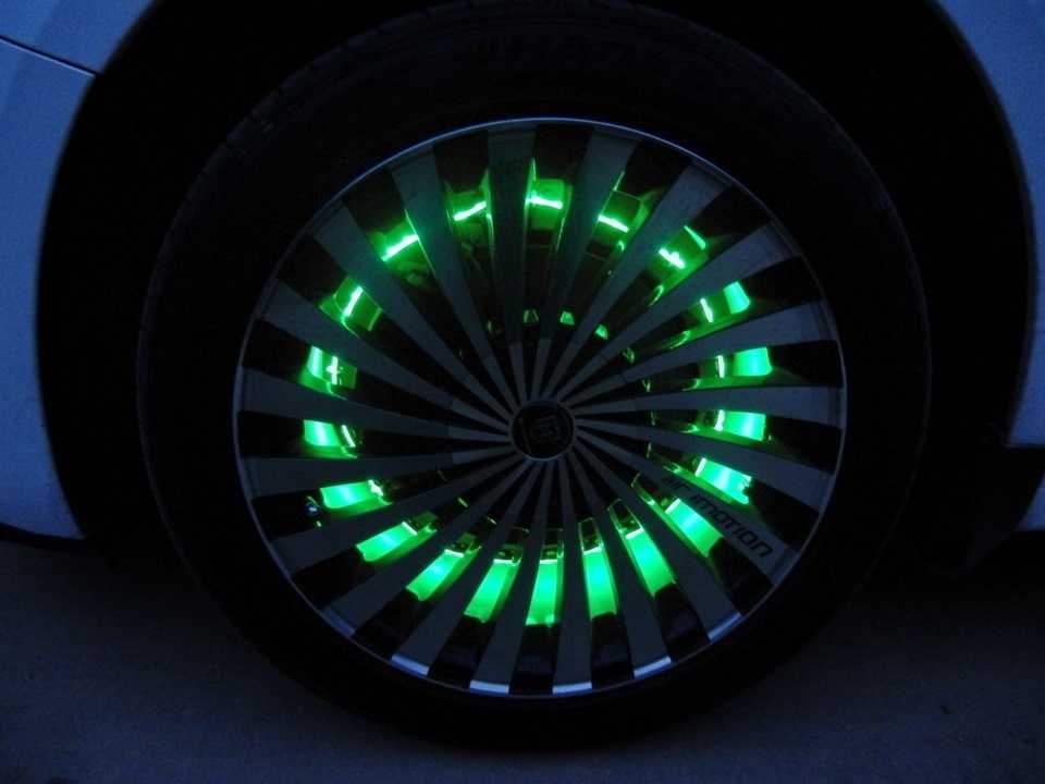 Подсветка дисков автомобиля – инструкция по яркому тюнингу колес