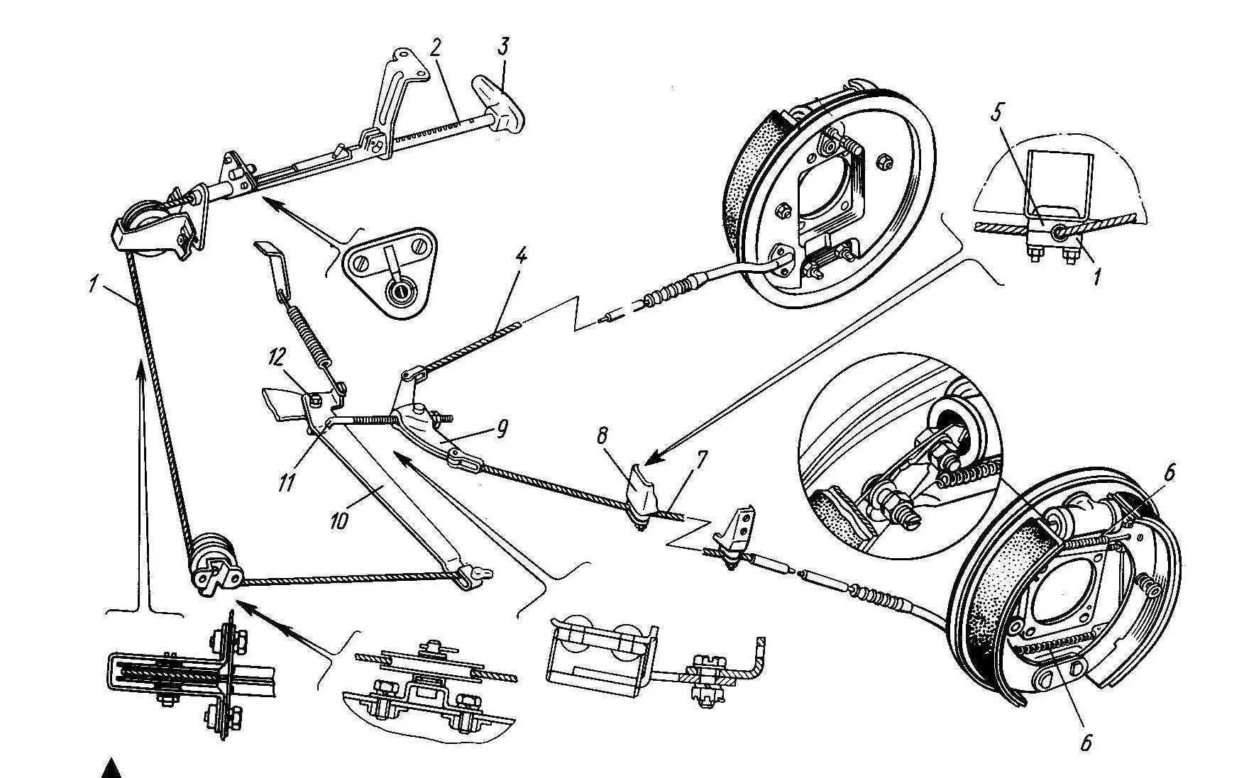 Ручной тормоз автомобиля — конструкция, принцип действия и обслуживание